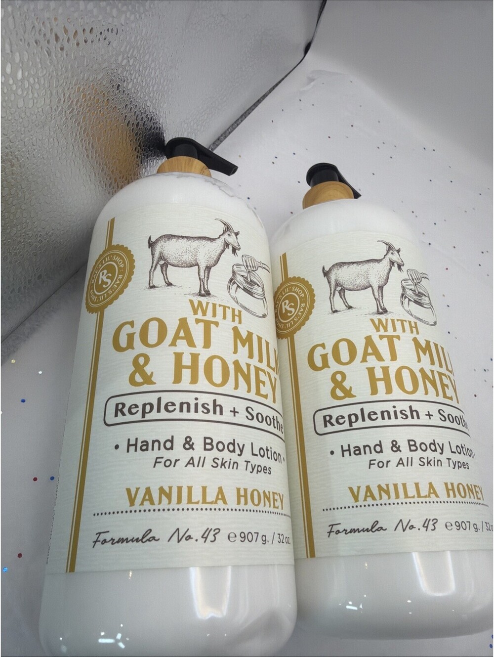 (2-Pk) RAE'S LIL' SHOP Goat Milk Honey Soothing HAND & BODY LOTION VANILLA HONEY